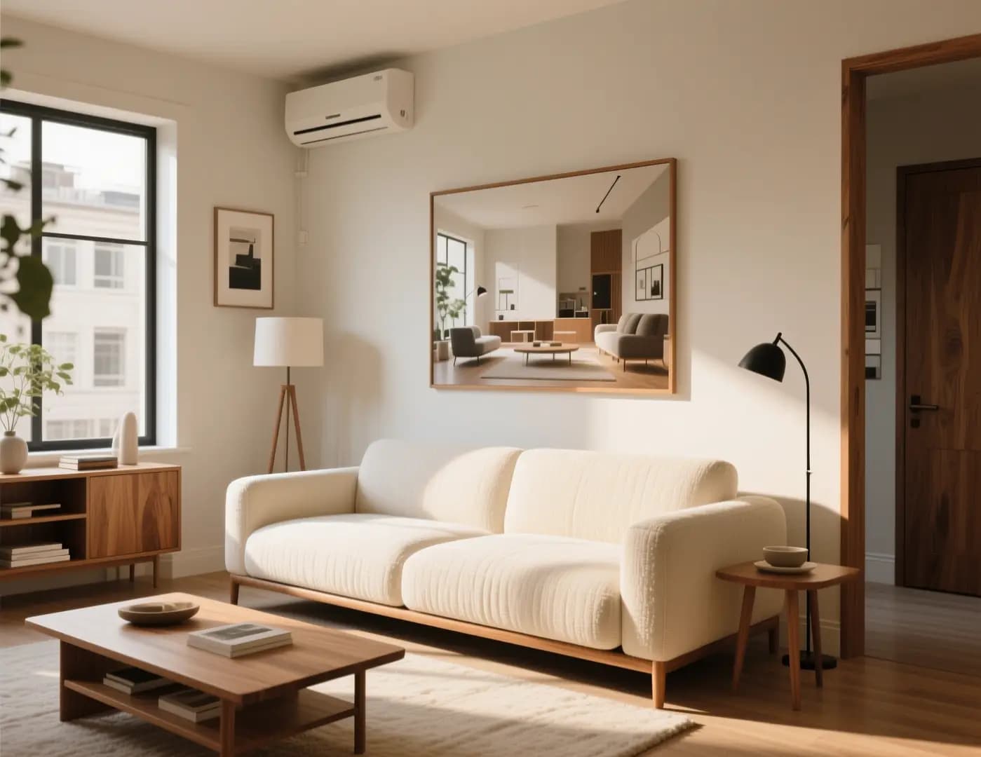 A quick room refresh concept with updated materials and a refined, premium-home aesthetic.